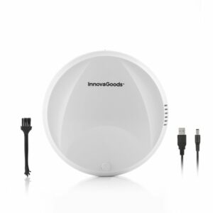 Innovagoods Robot Aspirador Inteligente - Rotacion Multidireccional - Extraplano - Deposito Extraible de 250ml - Recargable USB - Bateria de 1500mAh - Autonomia hasta 80min - Color Blanco