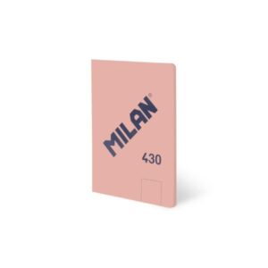 Milan 430 Libreta Encolada Formato A5 Hojas Blancas - 48 Hojas de 95 gr/m2 - Microperforado - Tapa Blanda - Color Rosa