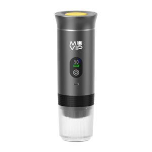 Muvip Xpresscup Cafetera Portatil - Compatible con Cafe Molido y Capsulas DG y NS - Presion de 20 Bares - Modo Caliente y Frio - Color Gris