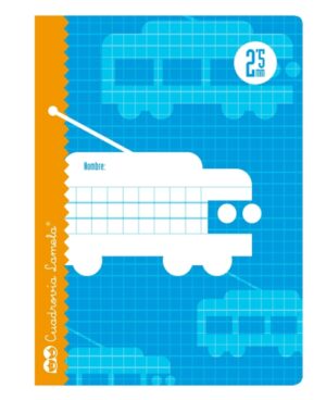 Lamela Libreta Grapada con 30 Hojas de 70g/m2 con Margen - Formato Cuarto - Pauta Cuadrovia de 2.5mm - Cubierta de Cartoncillo Plastificado - Papel Offset Blanco Extra - Color Azul