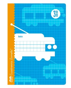 Lamela Libreta Grapada con 30 Hojas de 70g/m2 con Margen - Formato Cuarto - Pauta Cuadrovia de 3mm - Cubierta de Cartoncillo Plastificado - Papel Offset Blanco Extra - Color Azul