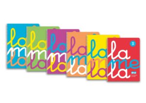 Lamela Pack de 6 Cuadernos de Espiral con 80 Hojas de 90g/m2 con Margen - Formato Cuarto - Pauta Cuadrovia de 3mm - Cubierta Extra Dura - Papel Offset Blanco Extra - Colores Surtidos