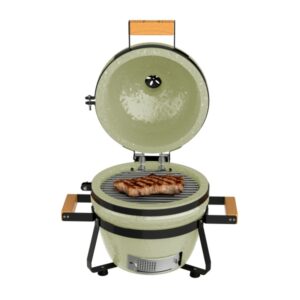 Cecotec Dragonfire 3200 Kamado Barbacoa Ceramica de 32cm - Resiste hasta 1000ºC - Control de Flujo de Aire - Soporte de Hierro Fundido - Color Menta