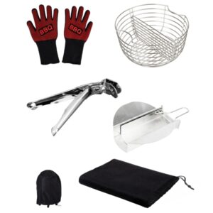 Cecotec DragonPack 6000 L Set de Accesorios para Barbacoa - Pinzas - Cubierta Protecctora - Recolector de Ceniza - Canasta para Carbon - Guantes - Color Varios