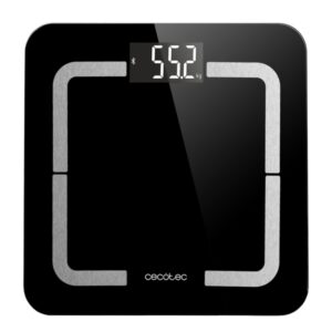 Cecotec Surface Precision 9500 Smart Healthy Bascula Corporal - Bluetooth - Pantalla LCD - Acero Inoxidable - Vidrio Templado - Soporta hasta 180kg - 310x310mm - Color Negro