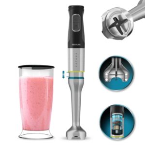 Cecotec Katana 15 Jarg Batidora de Mano - Potencia 1500W - Movimiento Oscilante - Velocidad Ajustable - Cuchillas Recubiertas de Titanio - Modo Turbo - Color Negro y Plateado