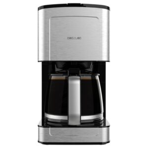 Cecotec Coffee 56 Heat Cafetera de Goteo para 12 Tazas - Potencia 800W - Capacidad 1.3L - Temperatura Regulable - Acabados en Acero Inoxidable - Color Negro y Plateado