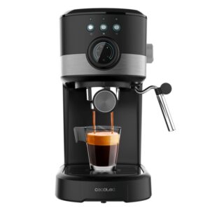 Cecotec Power Espresso 20 Pecan Pro Cafetera Expresso con Vaporizador - Potencia 1100W - Capacidad 1.25L - Presion 20bar - Vaporizador - Temperatura Regulable - Acero Inoxidable - Color Negro