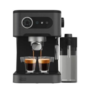 Cecotec Power Espresso 20 Pro Latte Cafetera Expresso - Capacidad 1.5L - Presion 20bar - Deposito de 550ml - Vaporizador - Calientatazas - Tanque de Leche - Pantalla con Botones - Color Negro