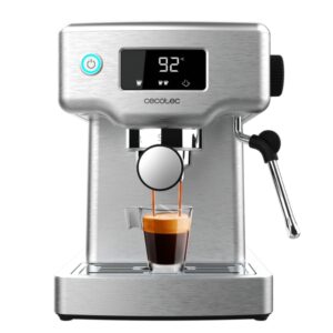 Cecotec Power Espresso 20 Barista Compact Cafetera Expresso - 1465W - Termoblock - Presion 20bar - Deposito 1.8L - Temperatura Regulable - Vaporizador - Pantalla Digital - Acero Inoxidable