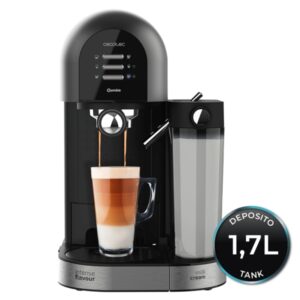 Cecotec Power Instant-ccino 20 Chic Serie Nera Cafetera Expresso Compatible con Capsulas - 1470W - Presion 20bar - Deposito de 0.7ml - Temperatura Regulable - Termoblock - Color Negro y Plateado