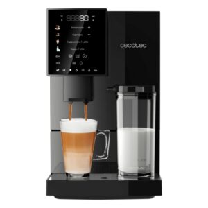 Cecotec Cremmaet Compactccino Black Cafetera Expresso Automatica - Presion 19bar - Deposito de 1.1L - Molinillo - Pantalla Tactil - Termoblock - Limpieza Automatica - Tanque de Leche - Color Negro