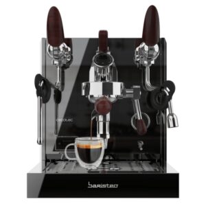 Cecotec Baristeo Excelsa Cafetera Expresso - Capacidad 330ml - Presion 15bar - Deposito de 330ml - Pantalla Digital - Temperatura Regulable - Acero Inoxidable - Color Negro