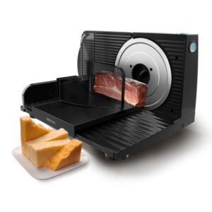 Cecotec Rock’nCut Shuriken Cortafiambres Plegable - Potencia 150W - Cuchilla de Acero Inoxidable - Plastico Altamente Resistente - Disco de 170mm - Ajuste de Grosor de 0 a 15mm - Color Negro