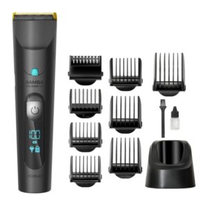 Cecotec Precisioncare Wet and Dry Cortapelos - Autonomia hasta 120min - IPX6 - Peines Surtidos - Pantalla LED - Bateria de Litio - Cuchillas con Recubrimiento de Titanio - Color Negro