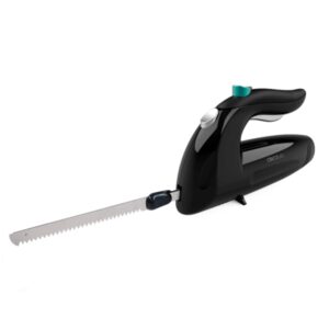 Cecotec Cut-Eat 1800 Black Cuchillo Electrico - 150W - Silencioso - Ergonomico - 3 Cuchillas de Acero Inoxidable - Apto para Lavavajillas - Interruptor de Seguridad - Caja de Almacenaje - Color Negro