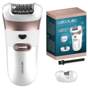 Cecotec SkinCare Depil-Action 6000 Depiladora de Arranque con 60 Pinzas - Autonomia hasta 60min - Accesorio para Zona Sensible - IPX5 - Luz LED - Ergonomico - Color Blanco