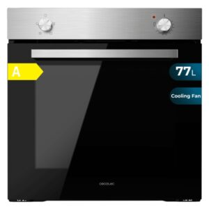 Cecotec Bolero Hexa C126000 Inox A Horno Convencional Integrable - Potencia 2800W - Capacidad 77L - Temperatura Regulable - Puerta Triple de Cristal - 4 Funciones - Color Negro y Plateado