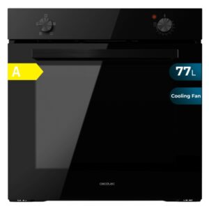 Cecotec Bolero Hexa C126000 Black A Horno Convencional Integrable - Potencia 2800W - Capacidad 77L - Temperatura Regulable - Puerta Triple de Cristal - 4 Funciones - Color Negro