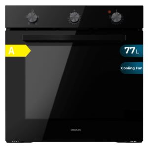 Cecotec Bolero Hexa C136000 Glass Black Time A Horno Integrable - Potencia 2800W - Capacidad 77L - Temperatura Regulable - Puerta Triple de Cristal - 4 Funciones - Color Negro