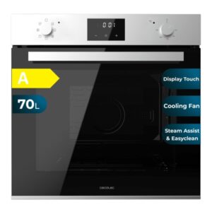 Cecotec Bolero Hexa M226001 Line A Horno Multifuncion Integrable - Potencia 2800W - Capacidad 70L - Control Tactil - Puerta Triple de Cristal - 7 Funciones - Color Negro y Plateado