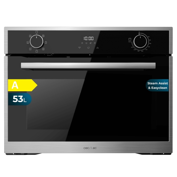 Cecotec Bolero Hexa M224500 Edge A Horno Multifuncion Integrable - Potencia 2600W - Capacidad 53L - Temperatura Regulable - Puerta Triple de Cristal - 7 Funciones - Color Negro