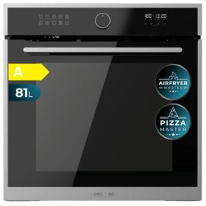 Cecotec Bolero Hexa AF316000 Line A Horno Integrable - Capacidad 81L - Temperatura Regulable - Piedra para Pizzas de 35cm - Guias Telescopicas - Pantalla Tactil - 11 Funciones - Color Gris Oscuro