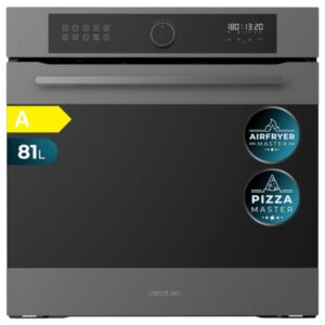 Cecotec Bolero Hexa AF316000 Matt A Horno Integrable - Capacidad 81L - Temperatura Regulable - Piedra para Pizzas de 35cm - Guias Telescopicas - Pantalla Tactil - 11 Funciones - Color Gris Oscuro