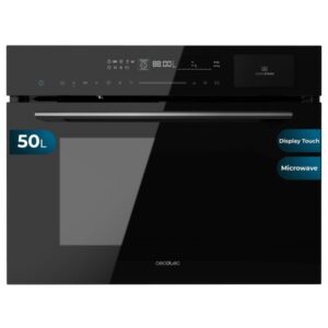 Cecotec Bolero Hexa MWS704500 Glass Black Horno Integrable con Microondas - Potencia 2880W - Capacidad 50L - Guias Telescopicas - Bloqueo de Seguridad - Pantalla Tactil - 20 Funciones - Color Negro
