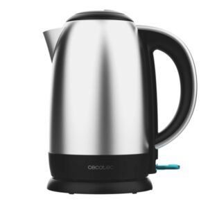 Cecotec Thermosense 200 Steel Hervidor de Agua de 1.7L - Potencia 2200W - Base 360º - Acero Inoxidable - Apagado Automatico - Color Negro y Plateado