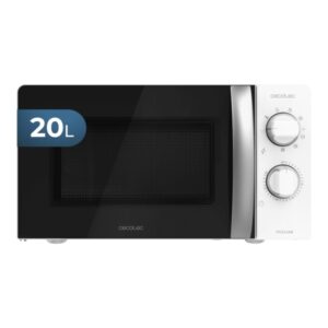 Cecotec GrandHeat 2110 Microondas con Grill - Potencia 700W - Capacidad 20L - Temporizador - Mandos Mecanicos - 6 Niveles de Funcionamiento - Color Blanco
