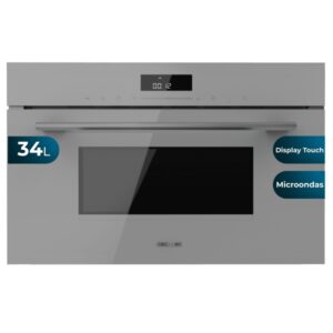 Cecotec Bolero Hexa MW703800 Glass Grey Microondas Integrable con Grill - Capacidad 34L - Temperatura Regulable - Panel Tactil - Acabado en Vidrio - Bloqueo Infantil - Color Gris