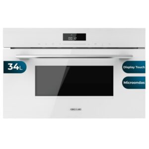 Cecotec Bolero Hexa MW703800 Glass White Microondas Integrable con Grill - Capacidad 34L - Temperatura Regulable - Panel Tactil - Acabado en Vidrio - Bloqueo Infantil - Color Blanco