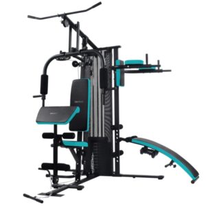 Cecotec Drumfit HomeGym 2000 Double Estacion de Entrenamiento Multifuncional - Bloque de Pesas 65kg - 2 Mancuernas de 1.5kg - Plegable - Almohadillas Acolchadas - 193 x 222 x 211cm - Color Negro