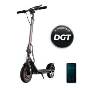 Cecotec Bongo D40 XL Connected Patinete Electrico - 700W - Autonomia 40km - Ruedas 10" - Freno Electrico Delantero - Freno de Disco Trasero - Homologado por la DGT - Control con App - Color Negro y Rojo