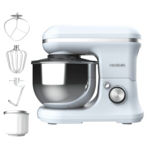 Cecotec Cecomixer Merengue 5L 1200 Ice-Cream Blue Batidora Amasadora - 1200W - Bol de Acero Inoxidable de 5L - Temperatura Regulable - Movimiento Planetario - Funcion Helados - Color Azul Claro