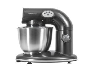 Cecotec Cecomixer Compact Batidora Amasadora - Potencia 1000W - Bol de Acero Inoxidable de 5.6L - Movimiento Planetario - Velocidad Ajustable - Incluye Accesorios - Color Gris Oscuro