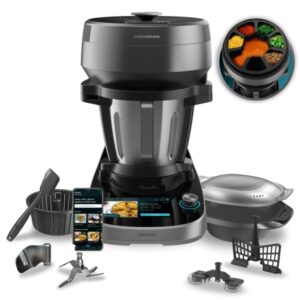 Cecotec Mambo CooKing Victory Robot de Cocina con Dispensador de Alimentos Automatico - Jarra de Acero Inoxidable 4.5L - Pantalla Tactil de 7" - Recetario - Vaporera - Color Negro y Gris