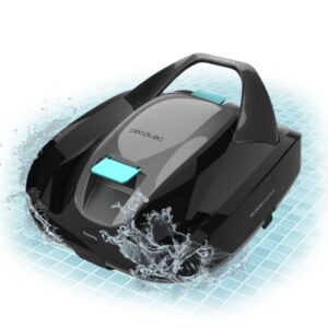 Cecotec Conga Pooldroid 2000 FloorMaster Robot Limpiapiscinas hasta 80m2 - Autonomia hasta 100min - Deposito de 2.5L - Profundidad Maxima de 2.5m - Ruedas - Filtro de Alta Eficiencia - Color Negro
