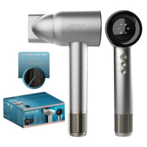 Cecotec IoniCare RockStar Nano IonTech Aluminum Secador de Pelo - Velocidad 110000rpm - Pantalla - Silencioso - Temperatura Regulable - Motor sin Escobillas - Color Aluminio