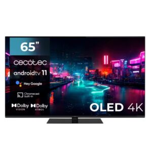 Cecotec TV Cecotec Z1 series ZOU10065 Smart TV de 65" Oled 4K UHD HDR10 - 120Hz - Android TV 11 - HDMI 2.1 - Chromecast - Sonido Dolby - Sistema Eye Comfort - Formato sin Marco - Color Negro