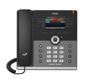Axtel AX-500W Telefono Fijo IP - WiFI y Bluetooth - Hasta 12 Cuentas SIP - Gigabit - PoE - Color Negro