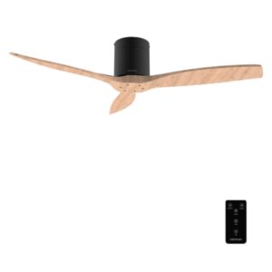 Cecotec EnergySilence Aero 5400 Classic Black and LightWood Ventilador de Techo de 52" - 40W - 3 Aspas de Madera - Varias Velocidades - Mando a Distancia - Temporizador - Color Negro