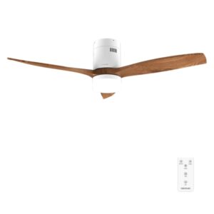Cecotec EnergySilence Aero 5600 Classic White and DarkWood Ventilador de Techo de 52" - 40W - 3 Aspas de Madera - Varias Velocidades - Mando a Distancia - Temporizador - Color Blanco