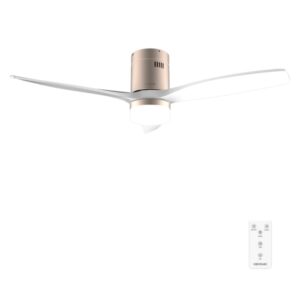 Cecotec EnergySilence Aero 5600 Classic Gold and White Ventilador de Techo de 52" - 40W - 3 Aspas - Varias Velocidades - Luz LED - Mando a Distancia - Temporizador - Color Oro