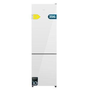 Cecotec Bolero CoolMarket Combi 356i White Glass D Frigorifico Combi - 356L - Modo Vacaciones - Total Nofrost - Frio Envolvente - Puerta de Cristal - Cajon Humedad Regulable - 59.5x200cm - Color Blanco