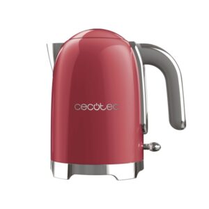 Cecotec Thermosense Oval Red Hervidor de Agua - 2200W - Capacidad 1.7L - Filtro Antical - Acero Inoxidable - Apagado Automatico - Color Rojo