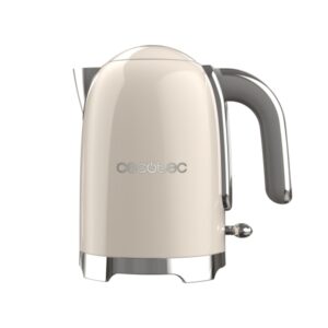 Cecotec Thermosense Oval Hervidor de Agua - 2200W - Capacidad 1.7L - Filtro Antical - Acero Inoxidable - Apagado Automatico - Color Beige