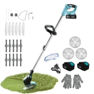 Cecotec Desbrozadora FastCut 4000 Freemove Desbrozadora Inalambrica 4 en 1 - 650W - Bateria 21V 4Ah - Incluye Accesorios - Multifuncion - Cabezales Incluidos - Cabezal Orientable - Color Azul