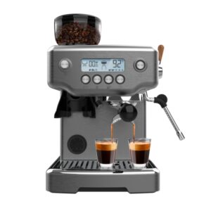Cecotec Power Espresso 20 Barista Steel and Grind Cafetera Expresso - 2200W - Presion 20Bar - Deposito de 2.1L - Incluye Accesorios - Thermoblock - Vaporizador - Control Pid - Color Acero